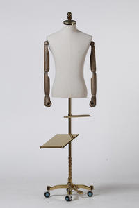 Fiberglass male torso mannequin wooden handbag cloth